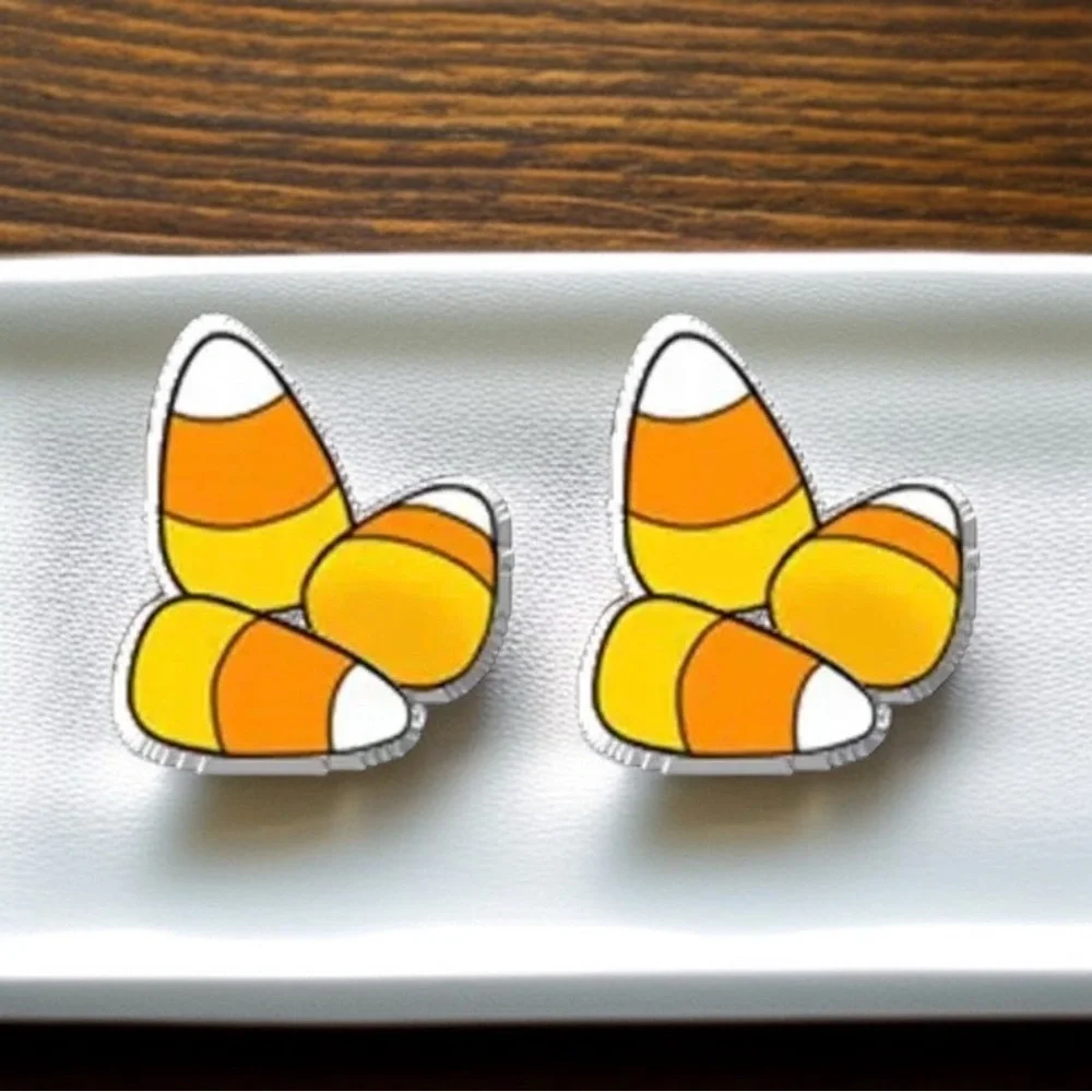 Boo-tiful Candy Corn Stud Earrings - Handmade Halloween Delight! 🎃 NWT Studs